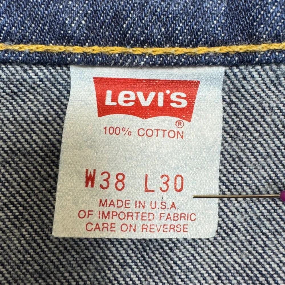 READ Levi Strauss‎ Co 505 Mens Jeans 38x30 Blue Denim Straight Leg Made USA